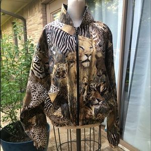 Vintage 80’s/90’s Animal Print and Satin jacket